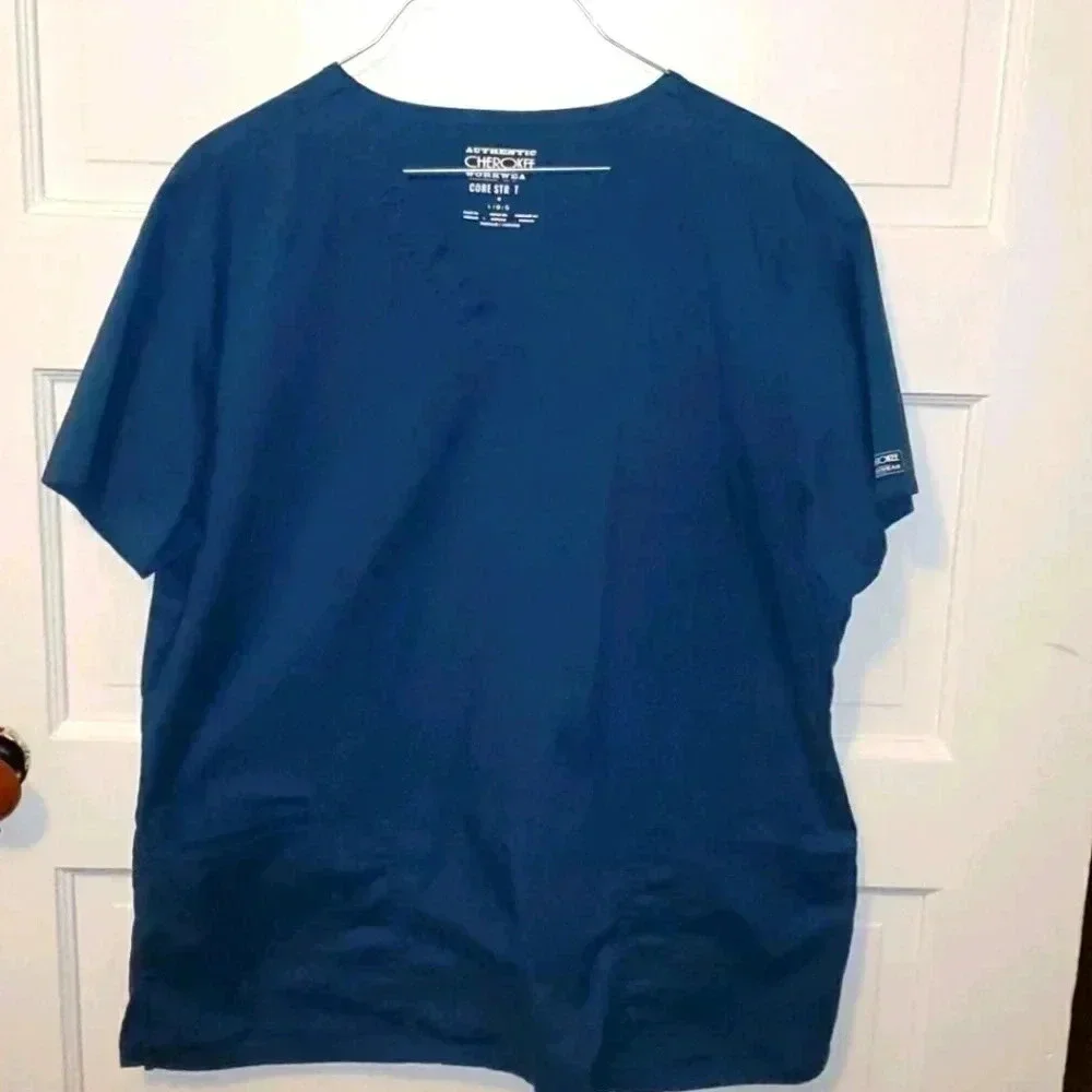 Cherokee Workwear Carribean Blue Scrub Top 💙 - Picture 4 of 6